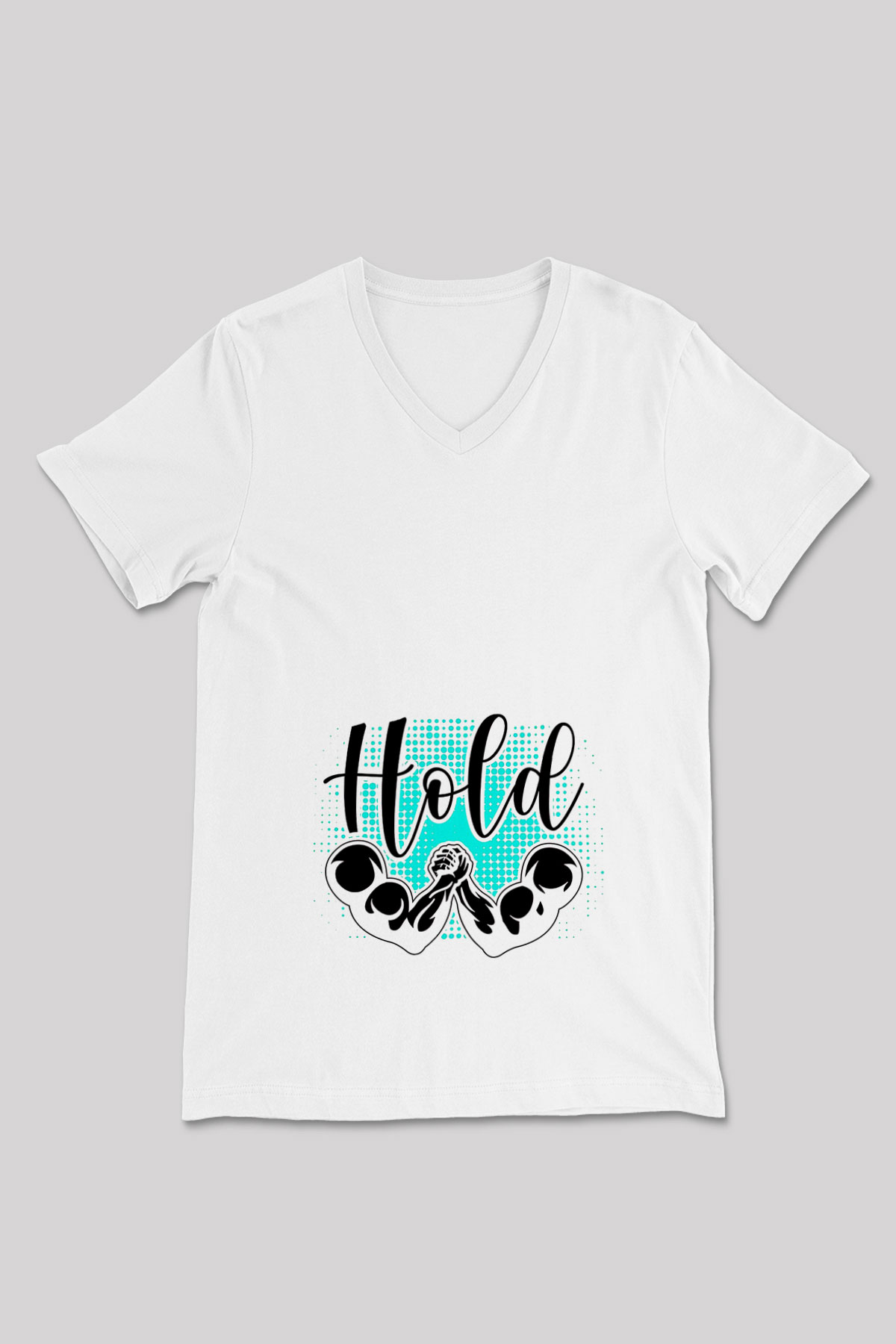 Bilek Güreşi Baskılı Unisex V Yaka Tişört - Tshirt