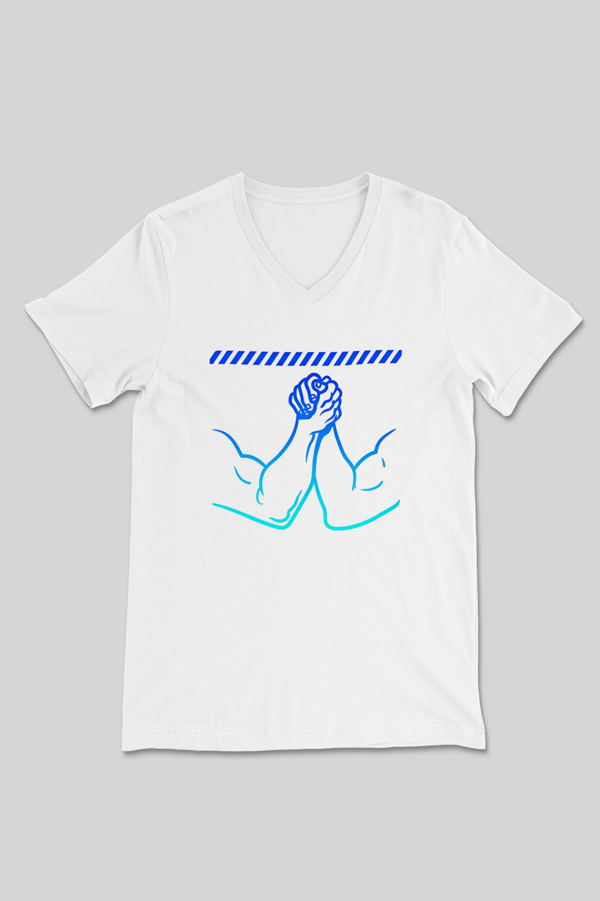 Bilek Güreşi Baskılı Unisex V Yaka Tişört - Tshirt