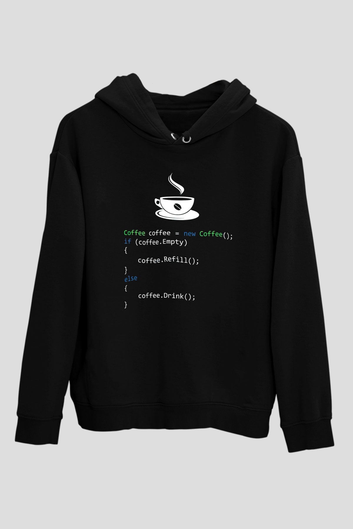 Bilgisayar programcısı Siyah Unisex Kapüşonlu Sweatshirt