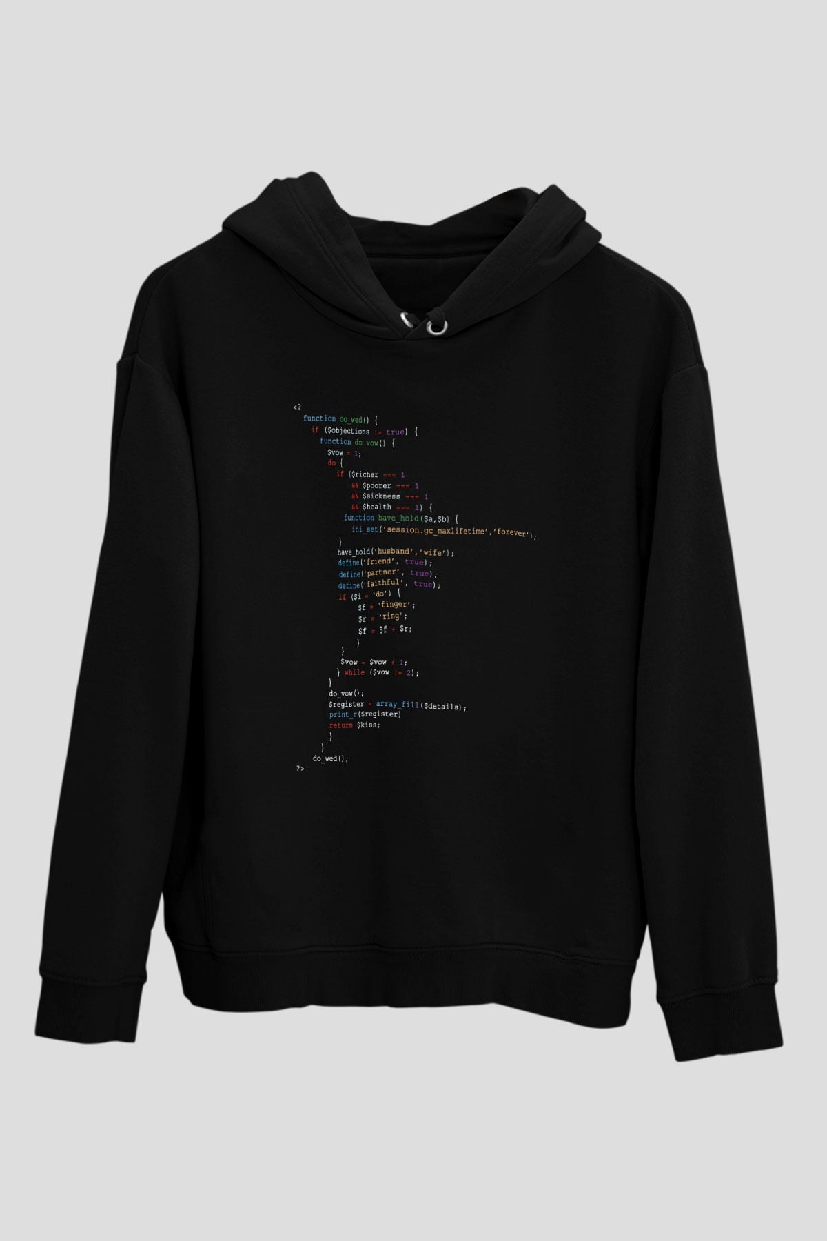 Bilgisayar programcısı Siyah Unisex Kapüşonlu Sweatshirt