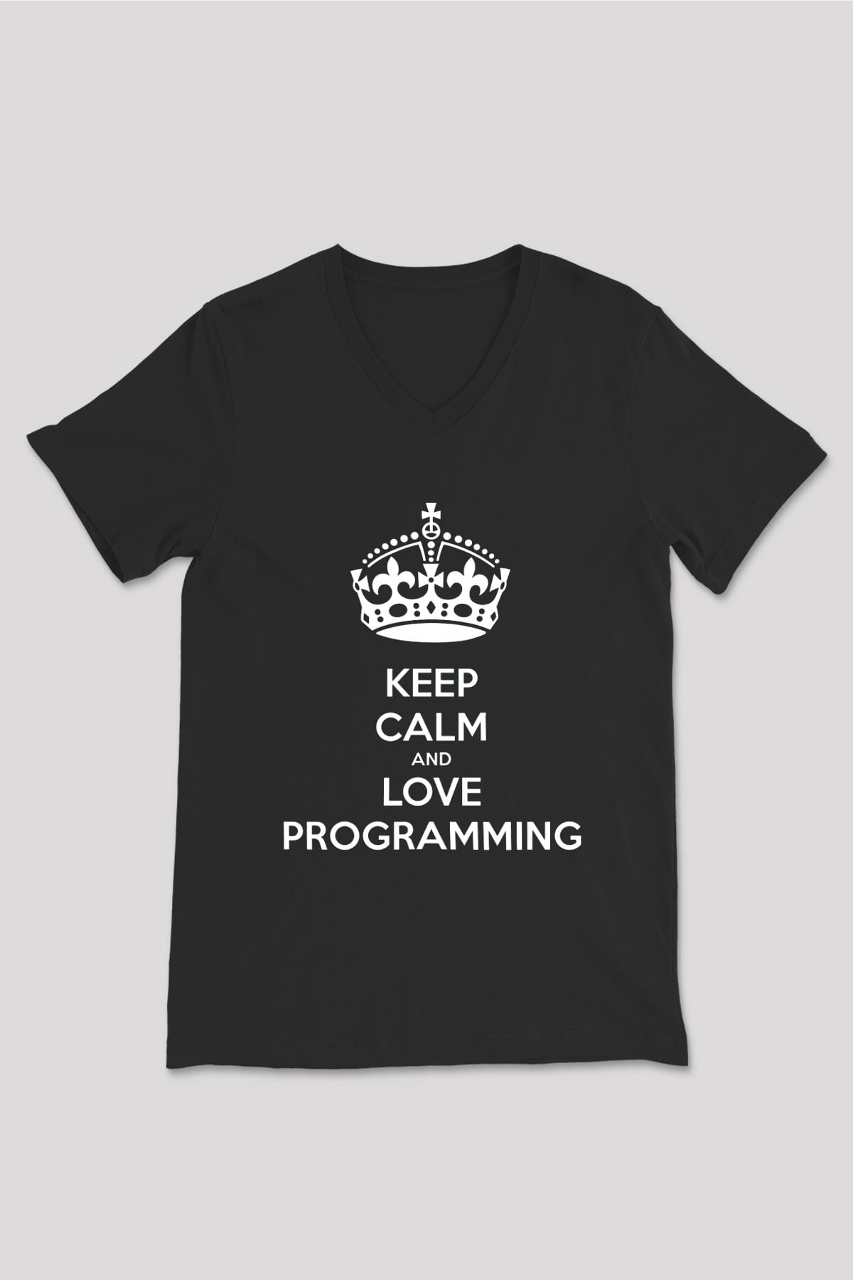 Bilgisayar programcısı Siyah Unisex V Yaka Tişört T-Shirt