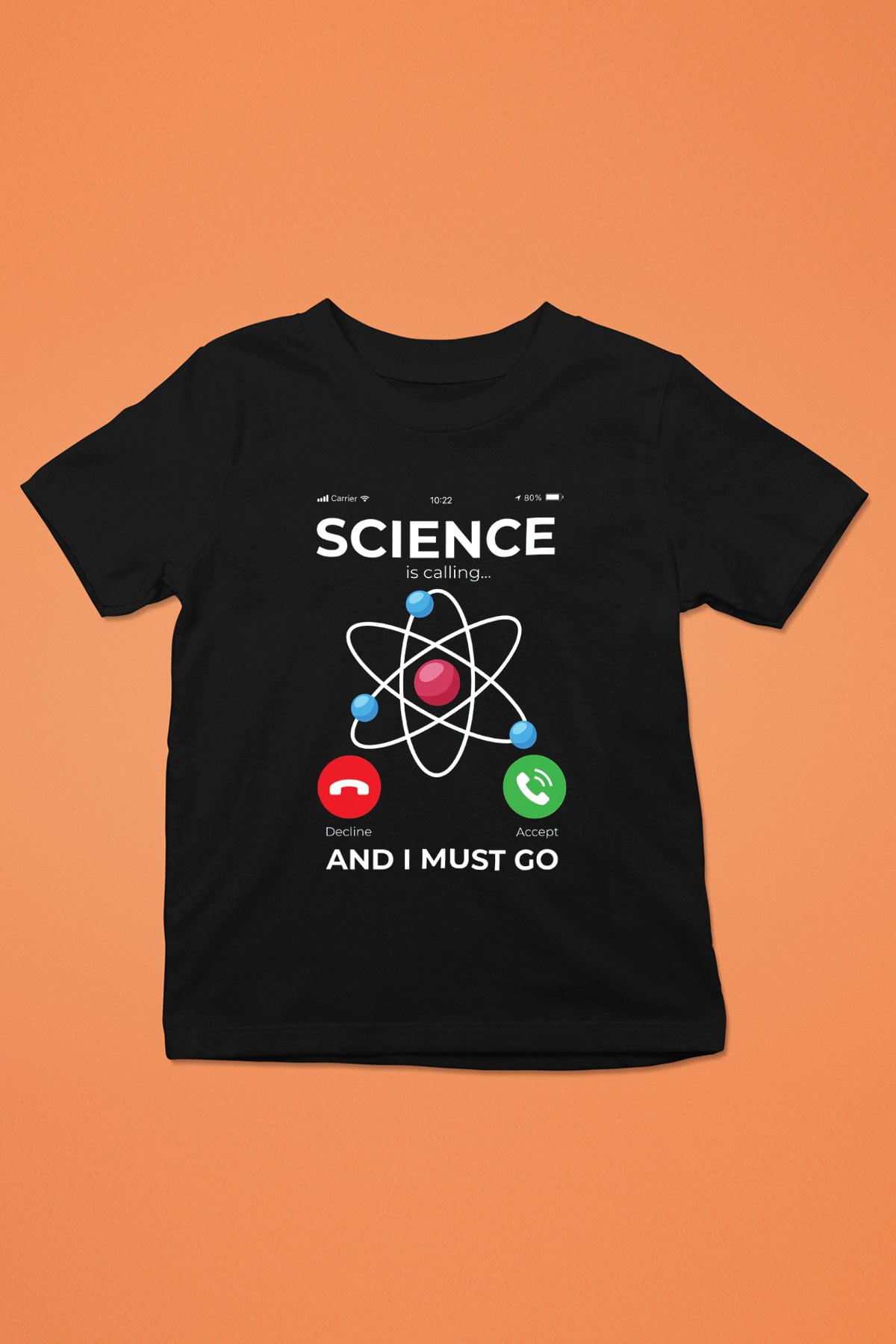 Bilim Arıyor Baskılı Unisex Siyah Çocuk Tişörtü - Tshirt