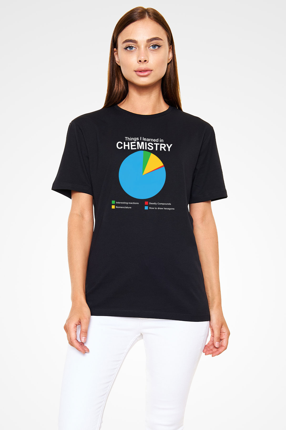 Bilim Kimya Grafik Baskılı Unisex Siyah Tişört - Tshirt