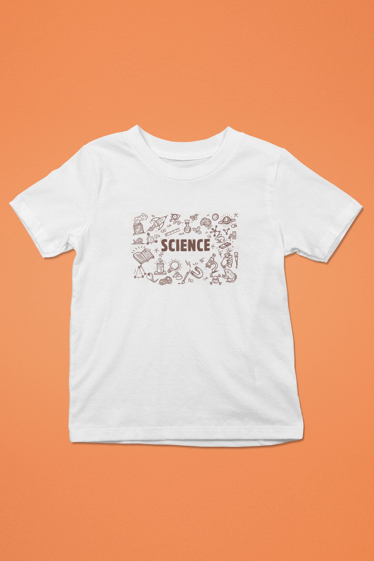 Bilim Sembolleri Baskılı Unisex Beyaz Çocuk Tişört