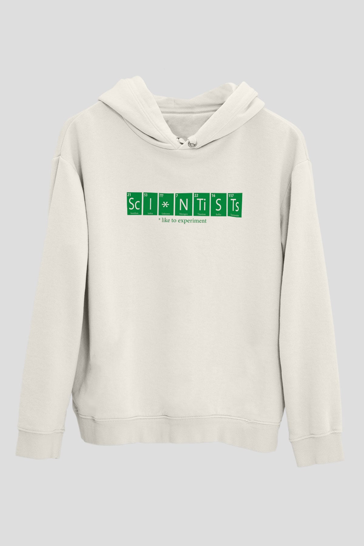 Bilimadamı Beyaz Unisex Kapüşonlu Sweatshirt