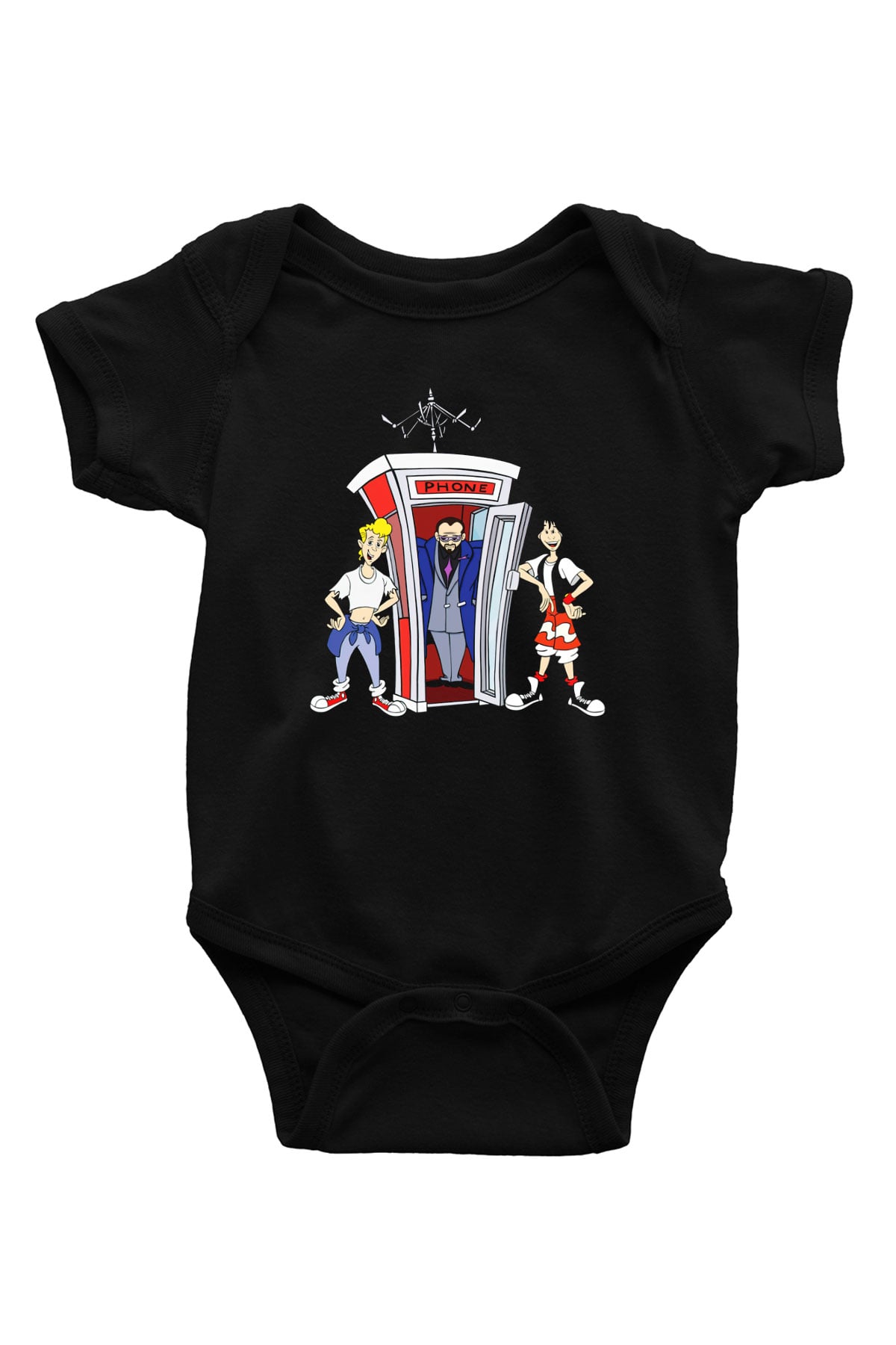 Bill and Ted's Excellent Adventure Baskılı Siyah Bebek Body - Zıbın