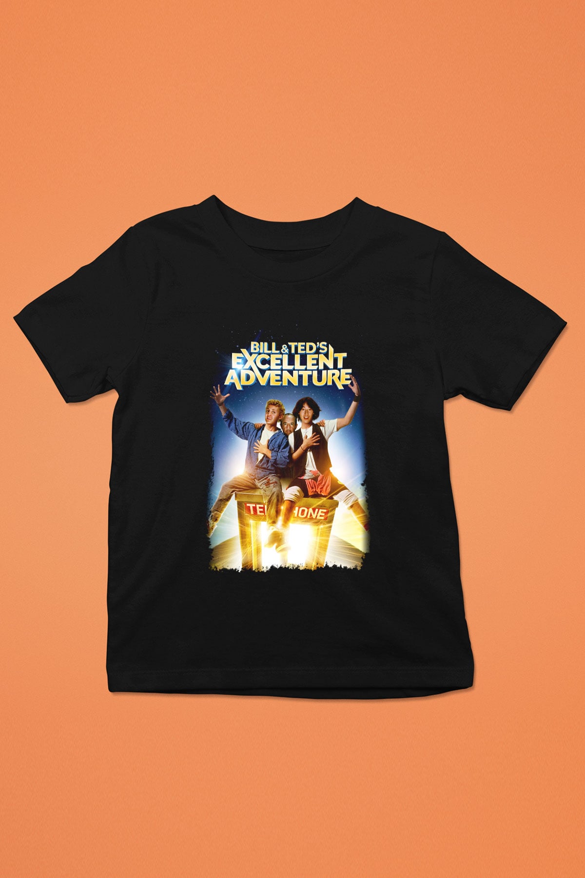 Bill and Ted's Excellent Adventure Baskılı Siyah Unisex Çocuk Tişört