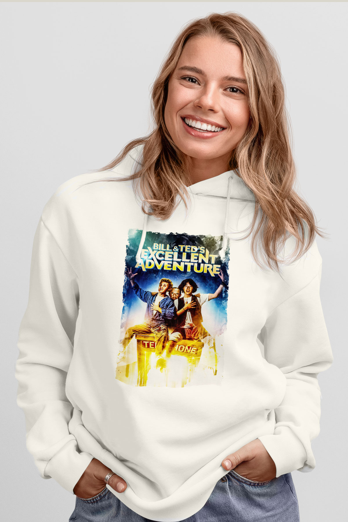Bill and Ted's Excellent Adventure Beyaz Unisex Hoodie