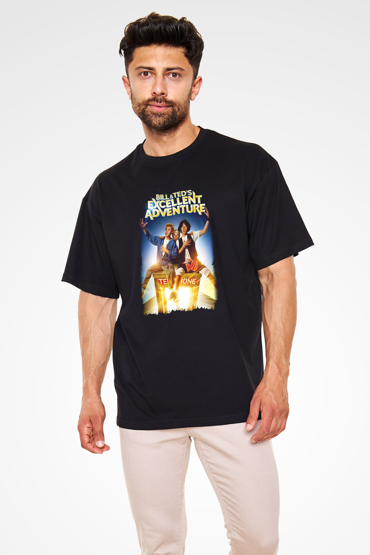 Bill and Ted's Excellent Adventure Siyah Unisex Oversize Tişört
