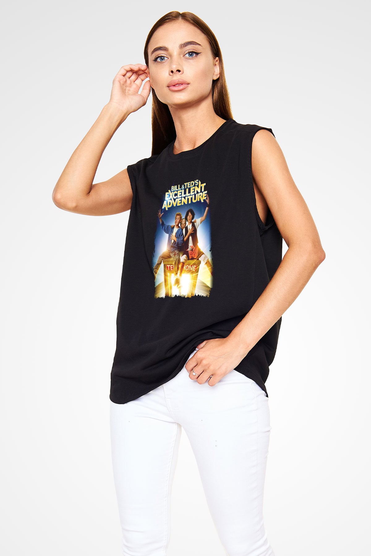 Bill and Ted's Excellent Adventure Siyah Unisex Kolsuz Tişört