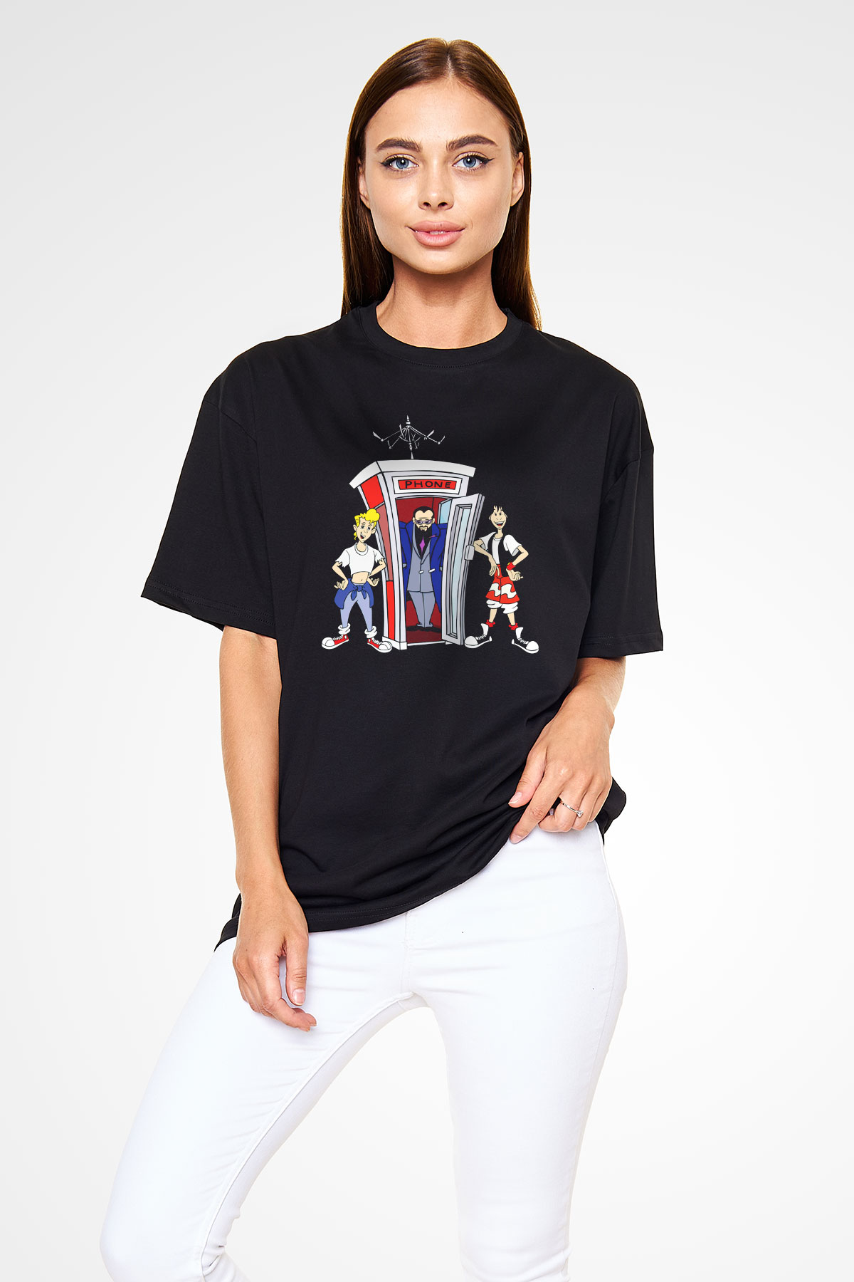Bill and Ted's Excellent Adventure Siyah Unisex Oversize Tişört