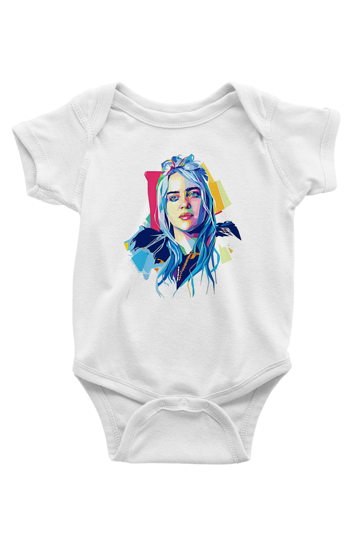 Billie Eilish Baskılı Beyaz Unisex Bebek Body - Zıbın