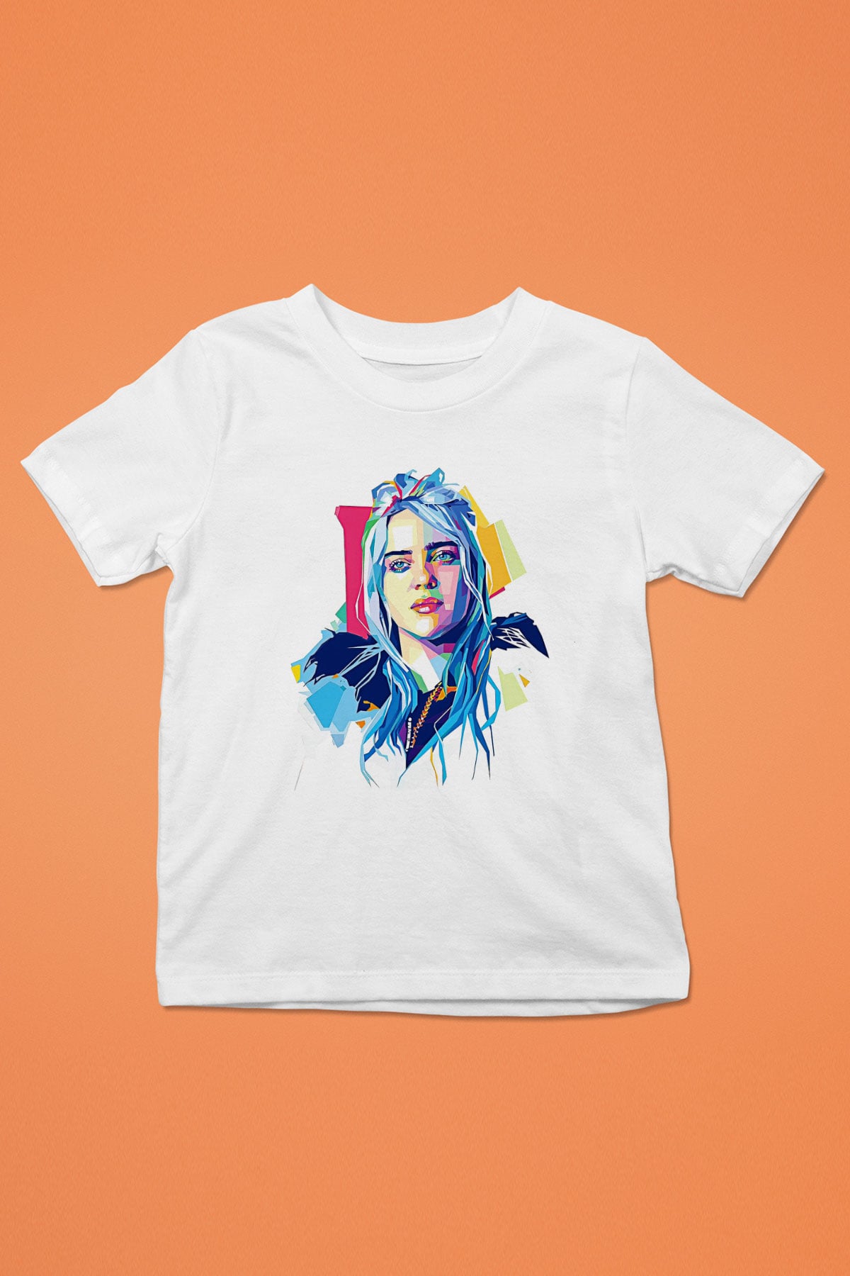 Billie Eilish Baskılı Beyaz Unisex Beyaz Çocuk Tişört - Tshirt