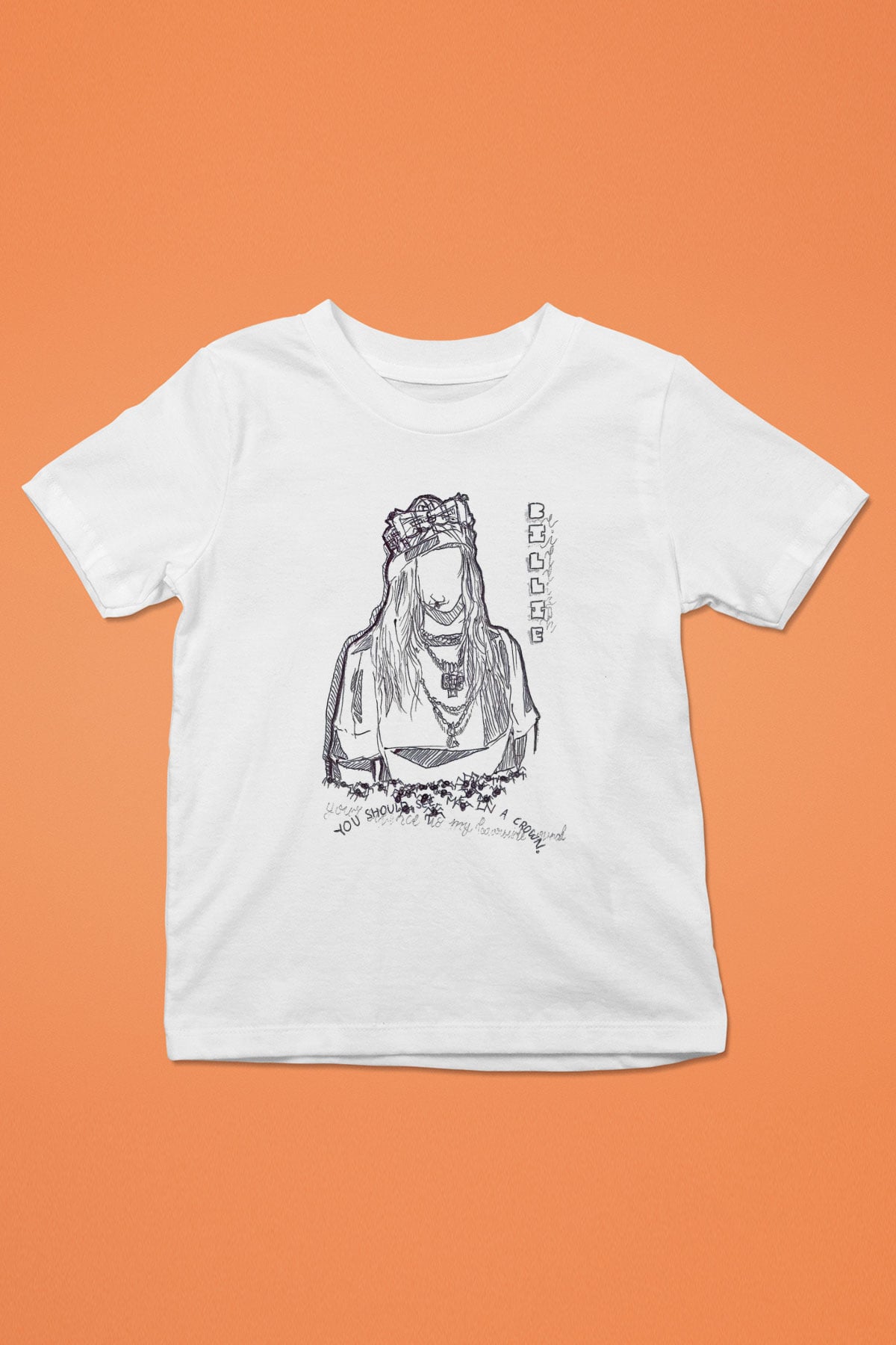 Billie Eilish Baskılı Beyaz Unisex Beyaz Çocuk Tişört - Tshirt