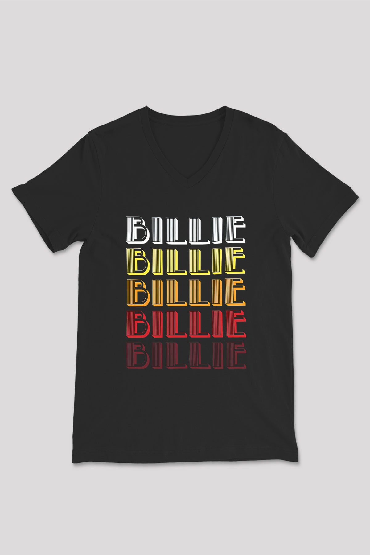 Billie Eilish Baskılı Unisex Siyah V Yaka Tişört - Tshirt