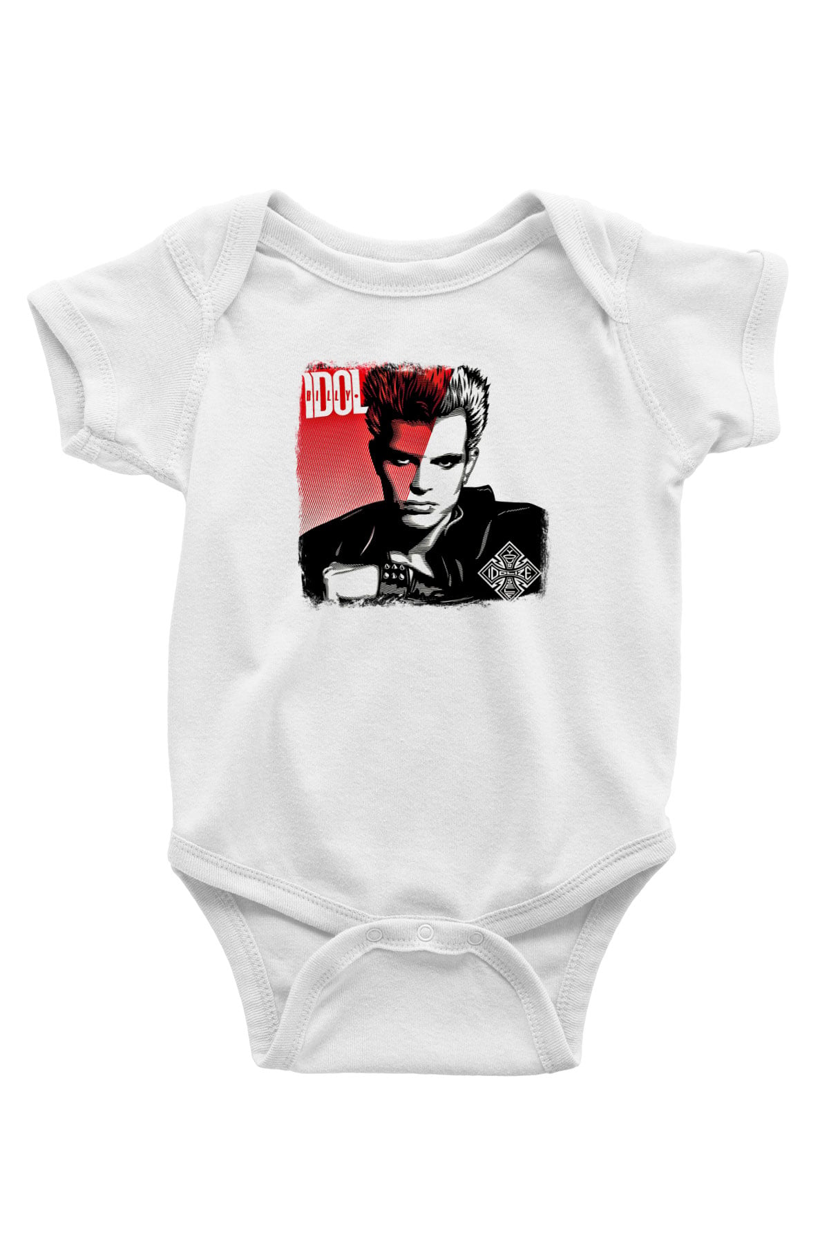 Billy Idol Baskılı Unisex Beyaz Bebek Body - Zıbın