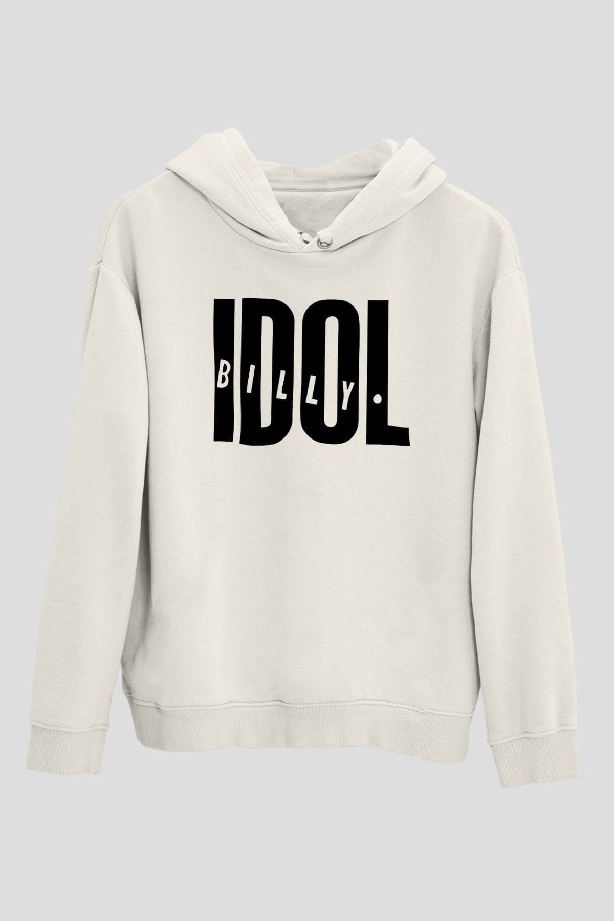 Billy Idol Beyaz Unisex Kapşonlu Sweatshirt