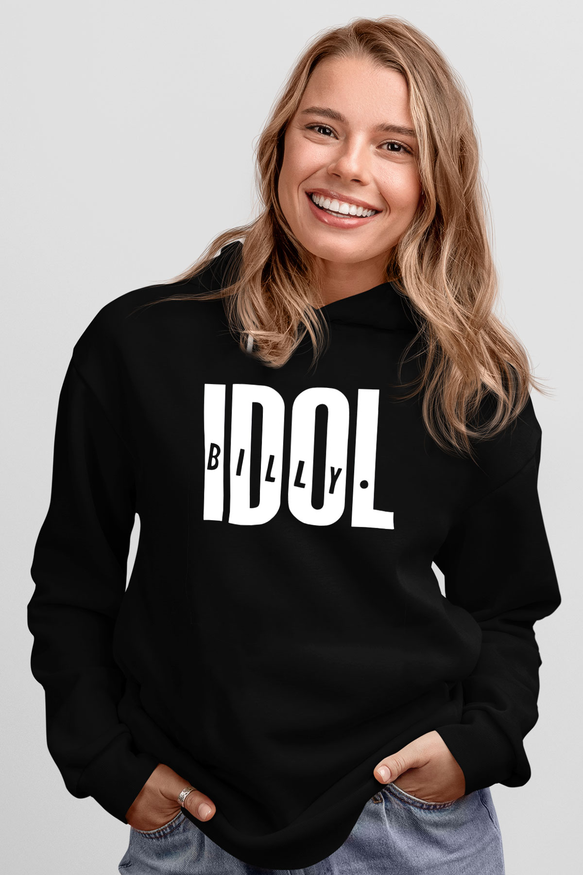 Billy Idol Siyah Unisex Kapüşonlu Sweatshirt