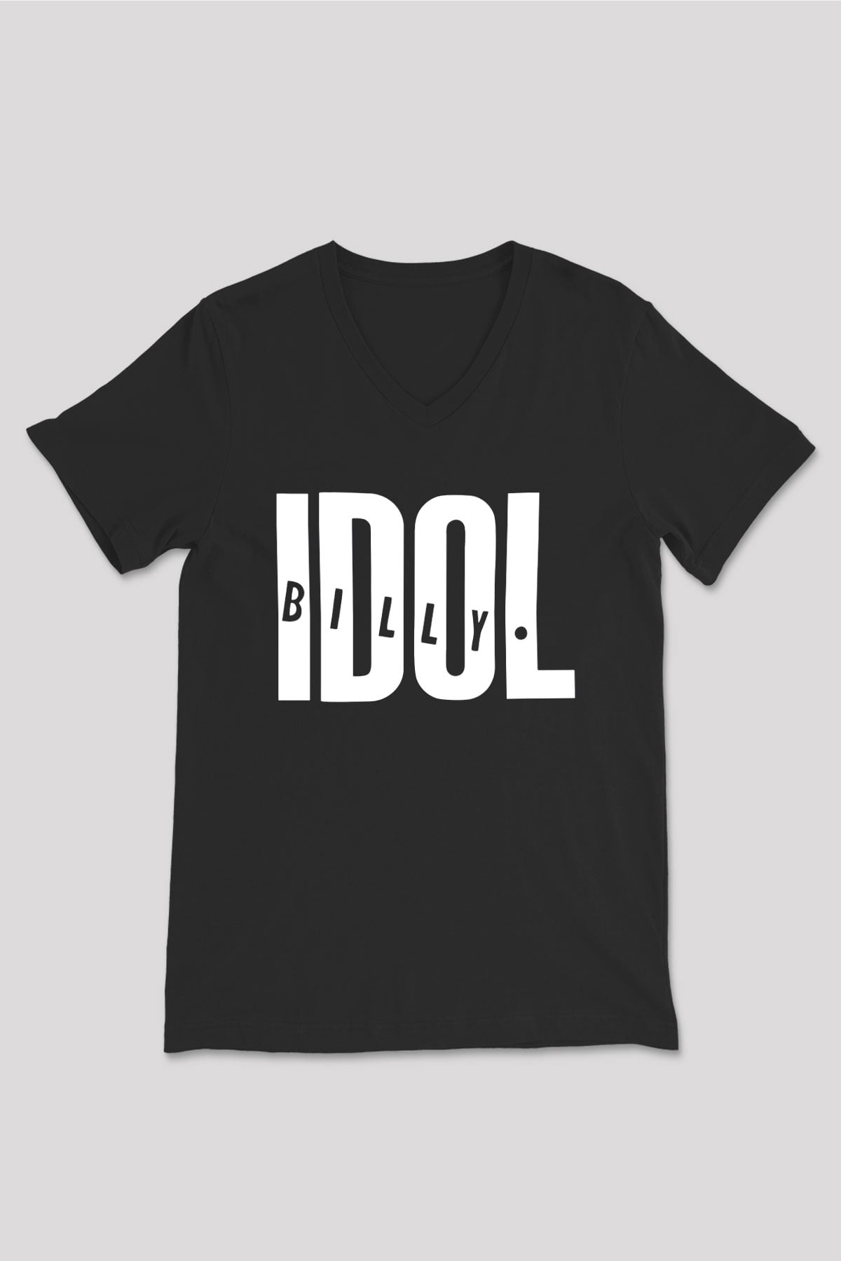 Billy Idol Siyah Unisex V Yaka Tişört T-Shirt