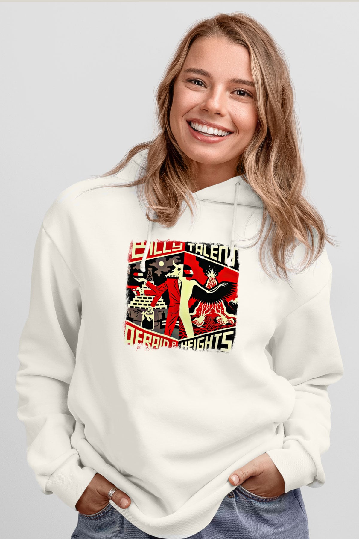 Billy Talent Baskılı Unisex Beyaz Hoodie