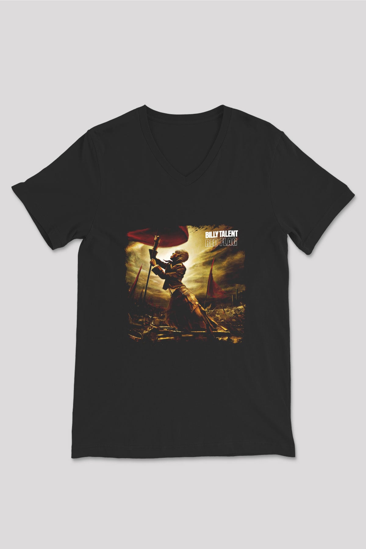 Billy Talent Baskılı Unisex Siyah V Yaka Tişört