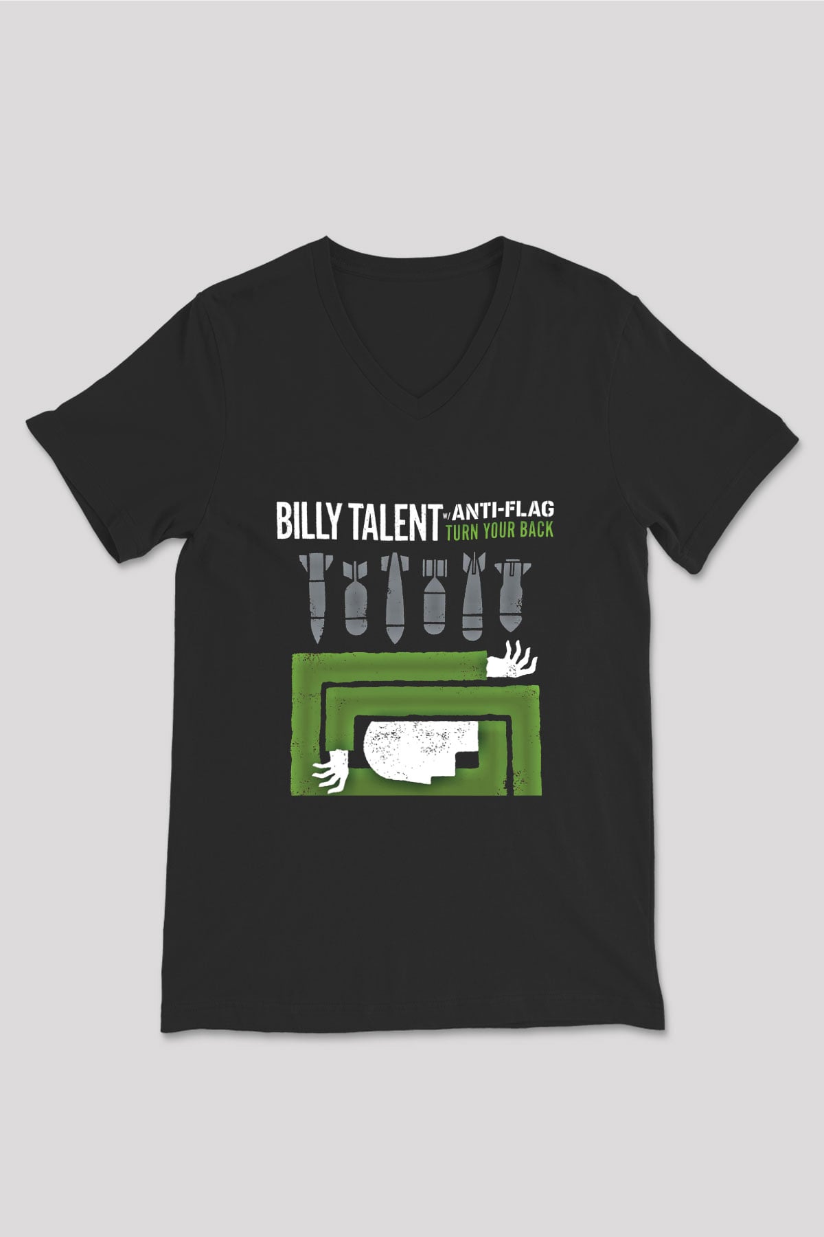 Billy Talent Baskılı Unisex Siyah V Yaka Tişört