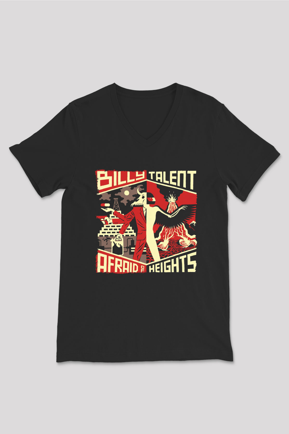 Billy Talent Beyaz Unisex V Yaka Tişört