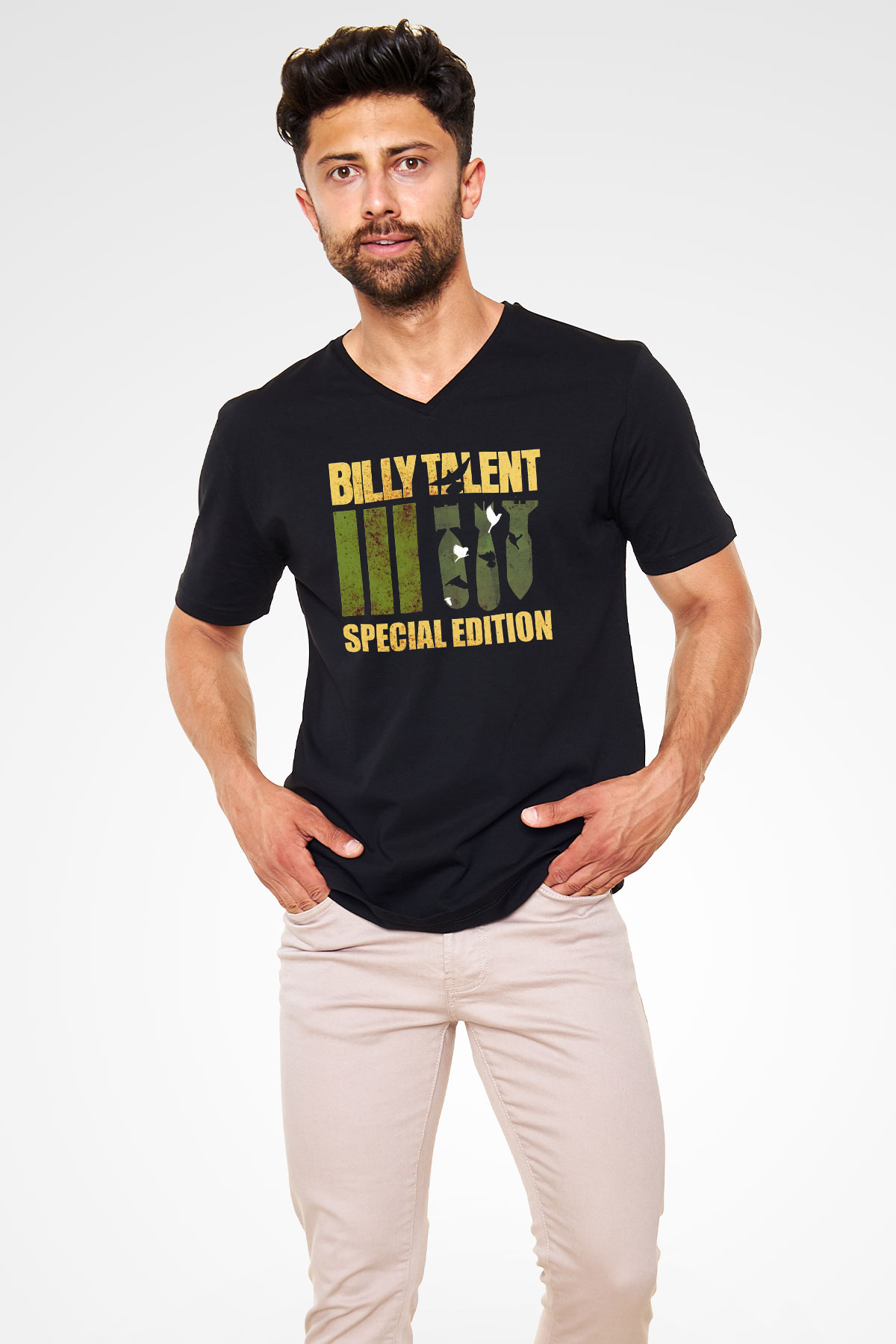 Billy Talent Siyah Unisex V Yaka Tişört