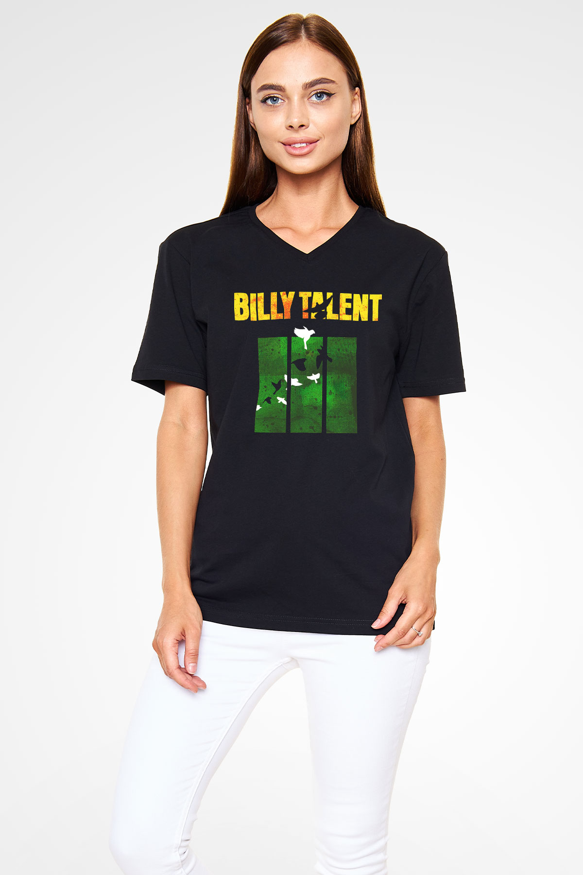 Billy Talent Siyah Unisex V Yaka Tişört T-Shirt