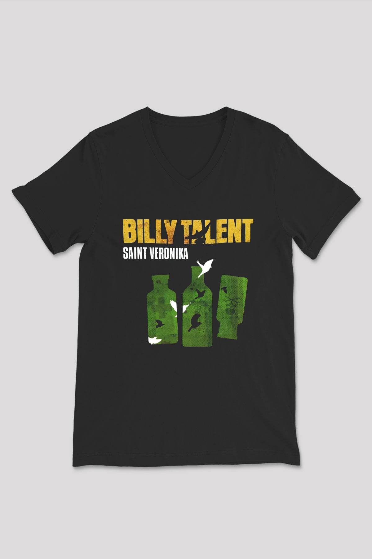 Billy Talent Siyah Unisex V Yaka Tişört T-Shirt