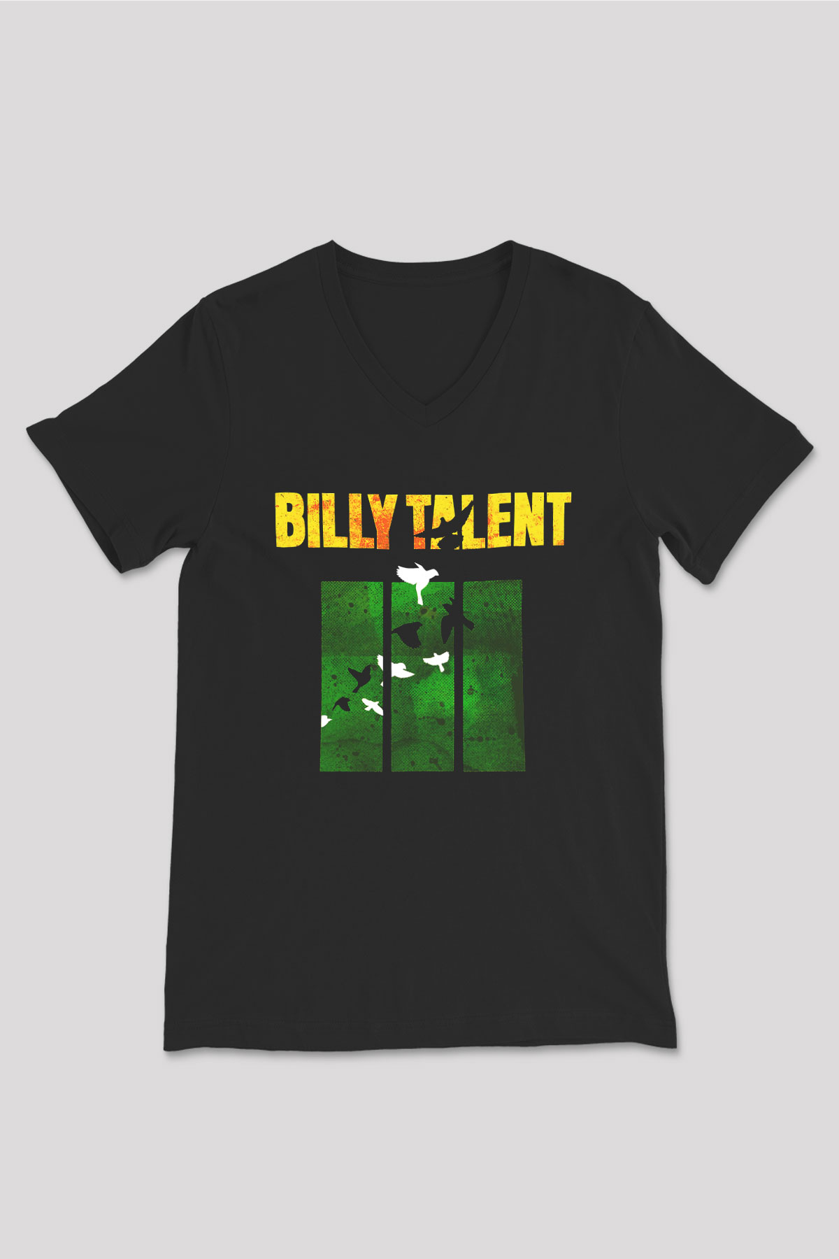 Billy Talent Siyah Unisex V Yaka Tişört T-Shirt