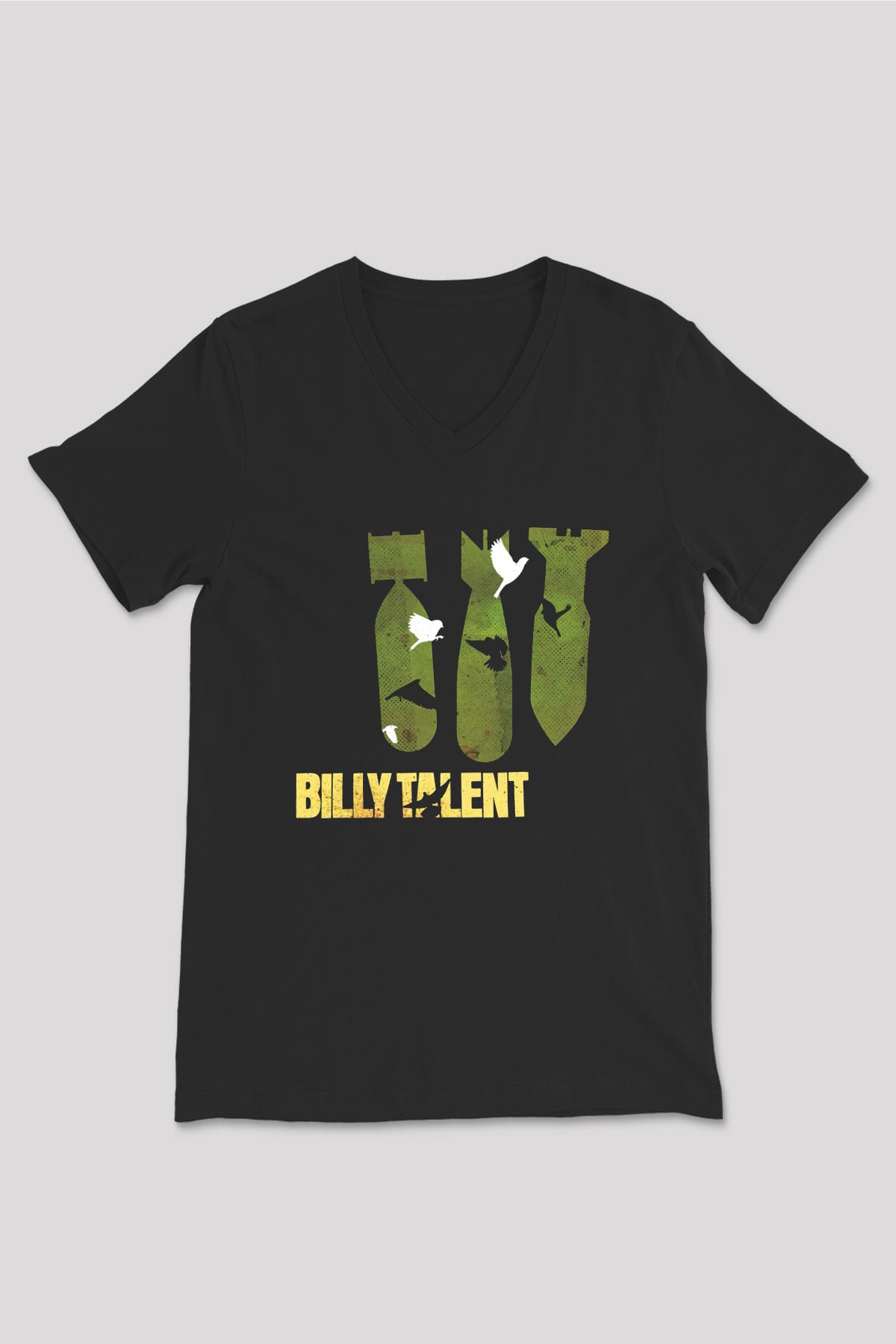 Billy Talent Siyah Unisex V Yaka Tişört T-Shirt