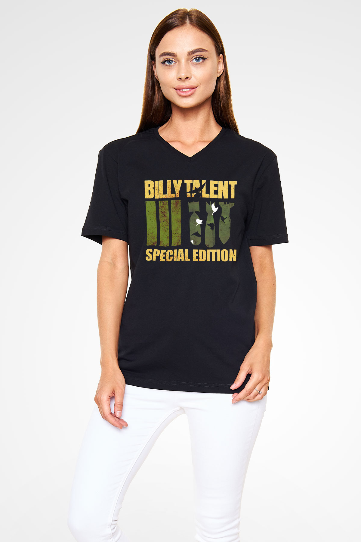 Billy Talent Siyah Unisex V Yaka Tişört