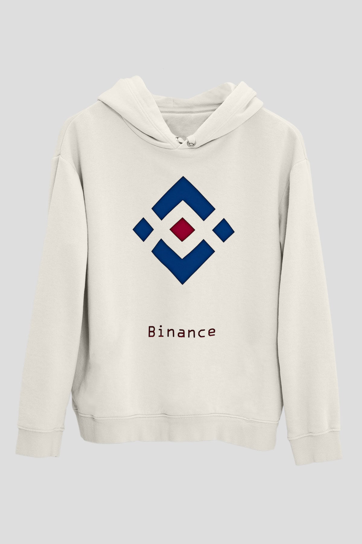 Binance Baskılı Beyaz Unisex Hoodie