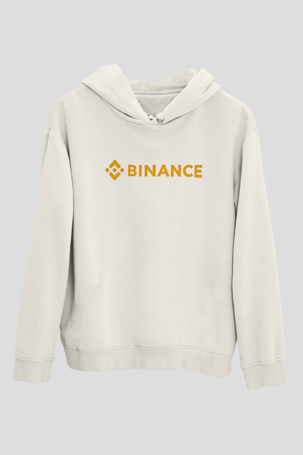 Binance Baskılı Beyaz Unisex Hoodie