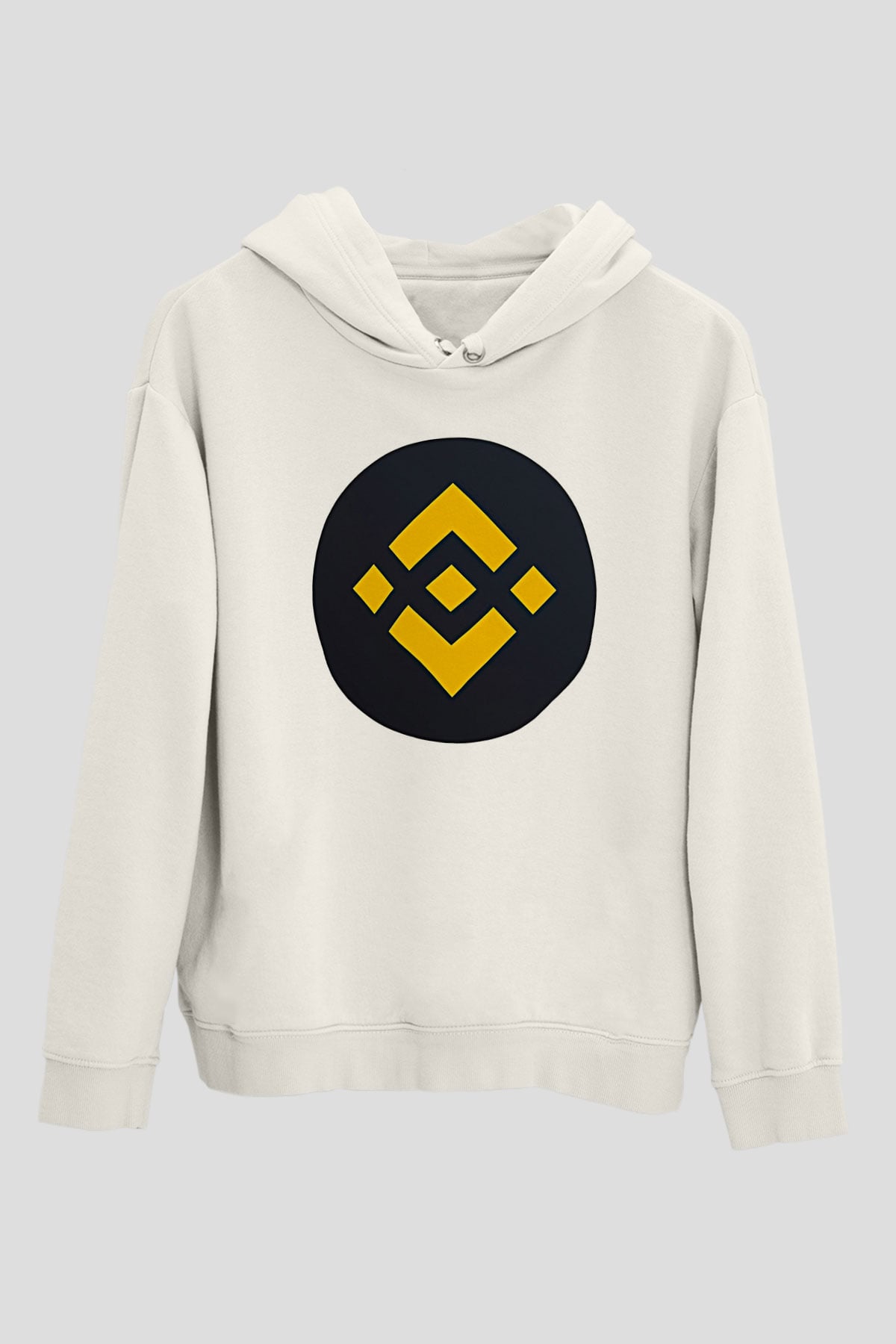 Binance Baskılı Beyaz Unisex Hoodie