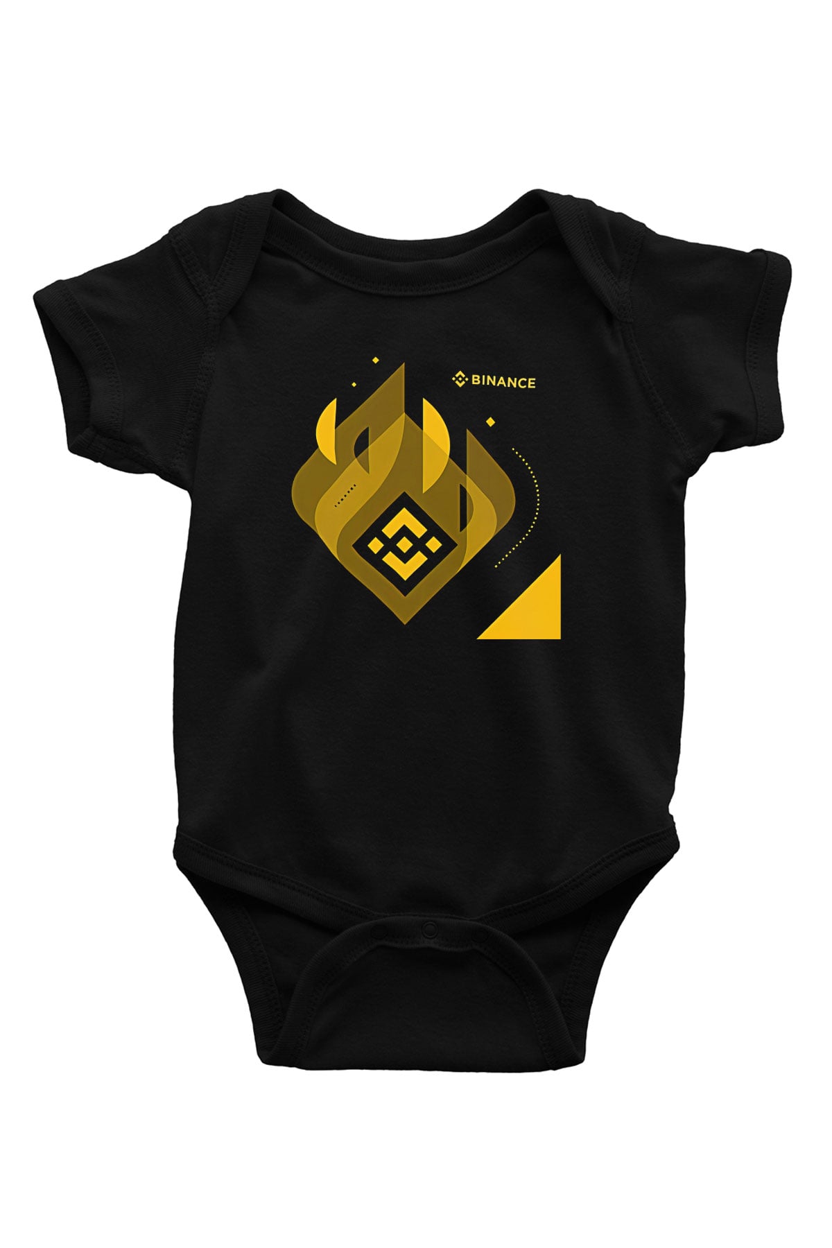 Binance Baskılı Unisex Siyah Bebek Body - Zıbın