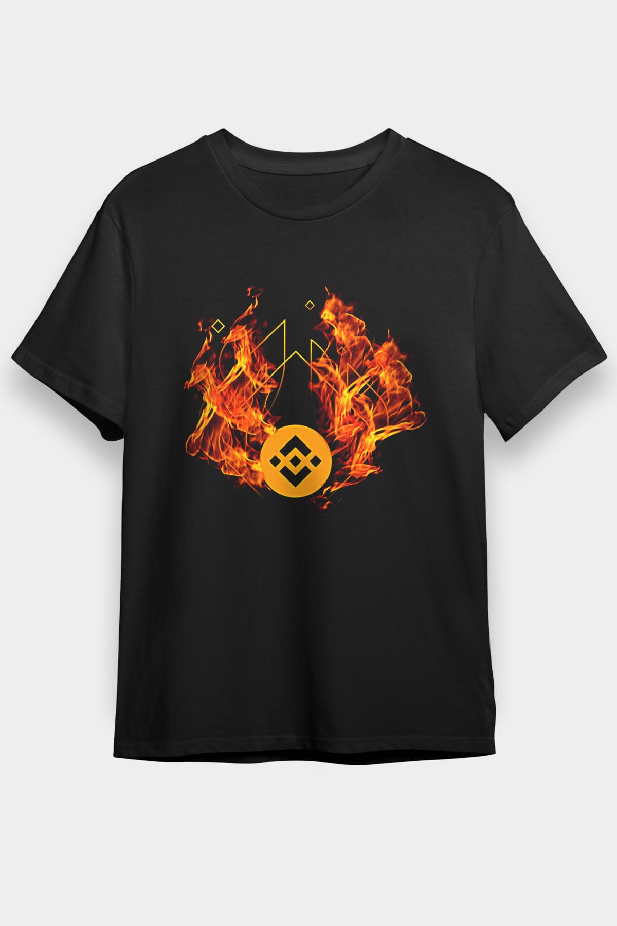 Binance Baskılı Unisex Siyah Tişört - Tshirt