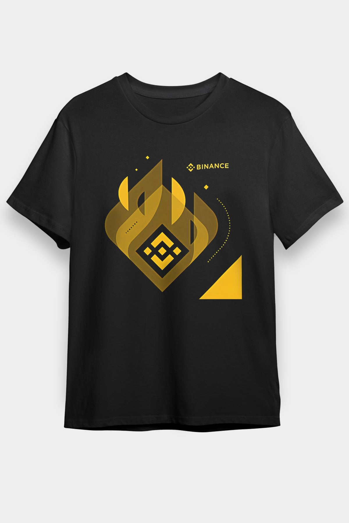 Binance Baskılı Unisex Siyah Tişört - Tshirt