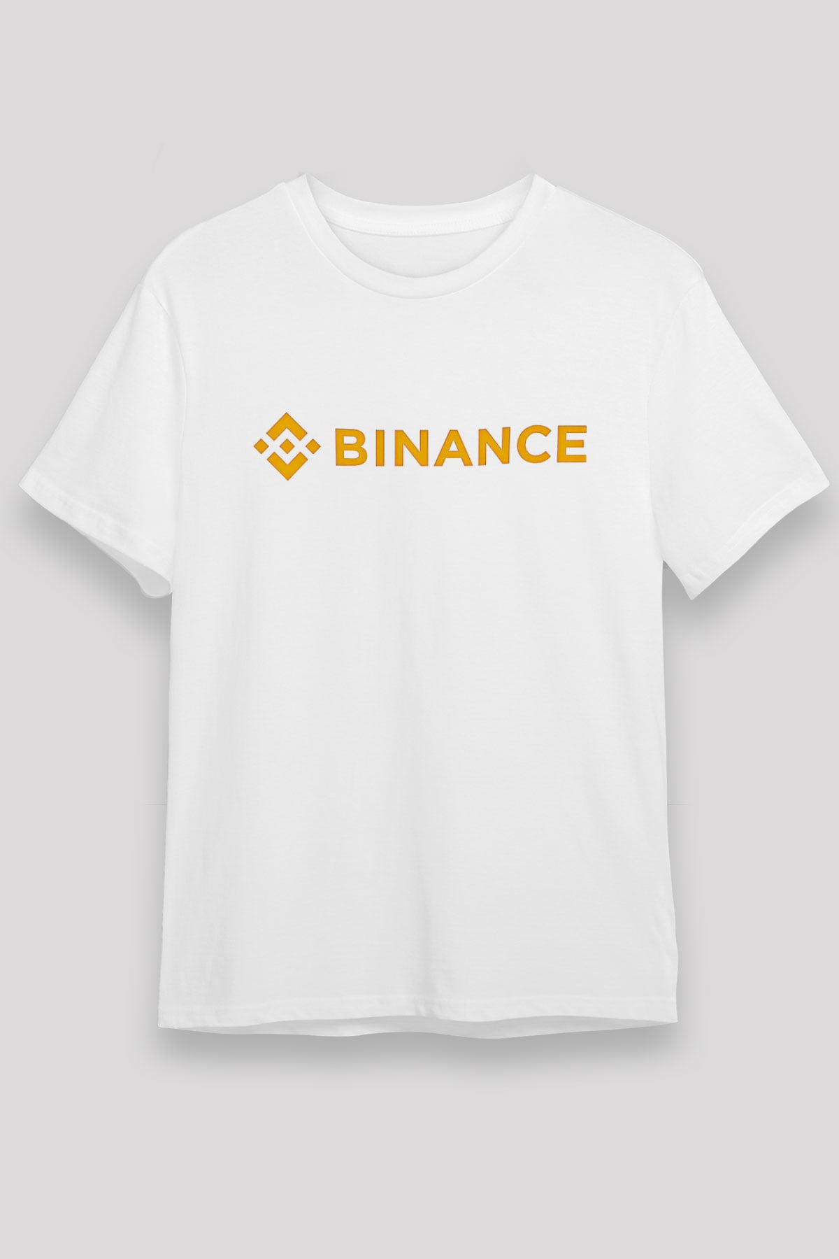 Binance Unisex Baskılı Beyaz Tişört - Tshirt