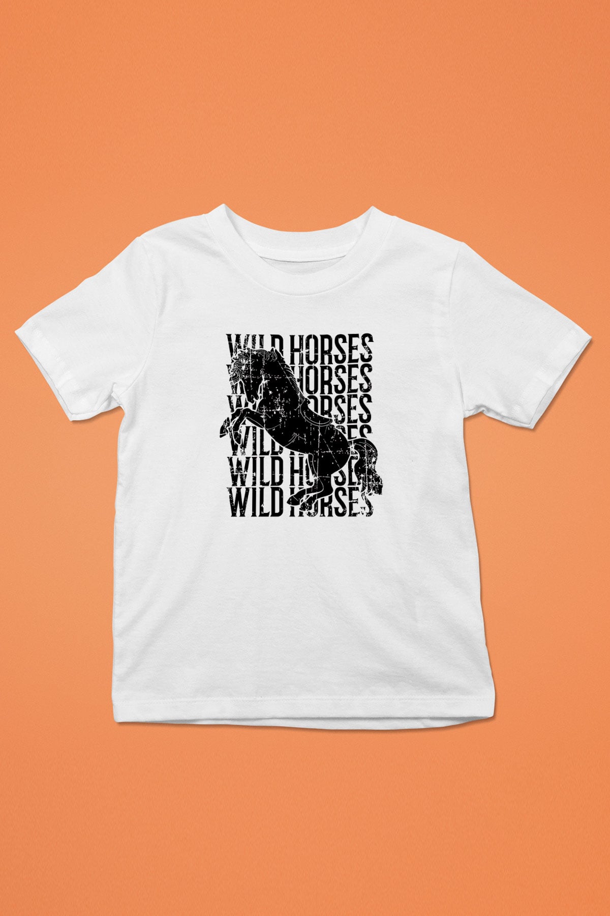 Binicilik Baskılı Unisex Beyaz Çocuk Tişört - Tshirt