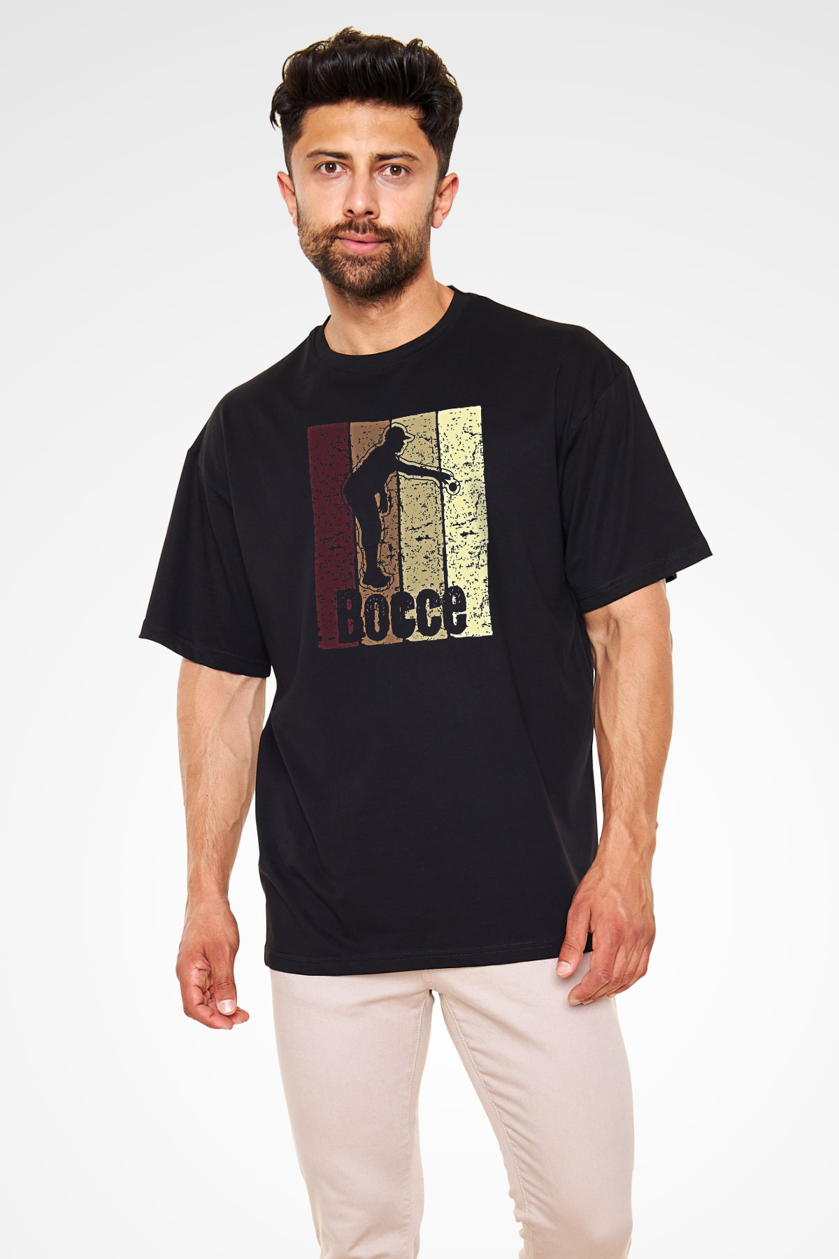 Binicilik - Riding Baskılı Unisex Siyah Oversize Tişört