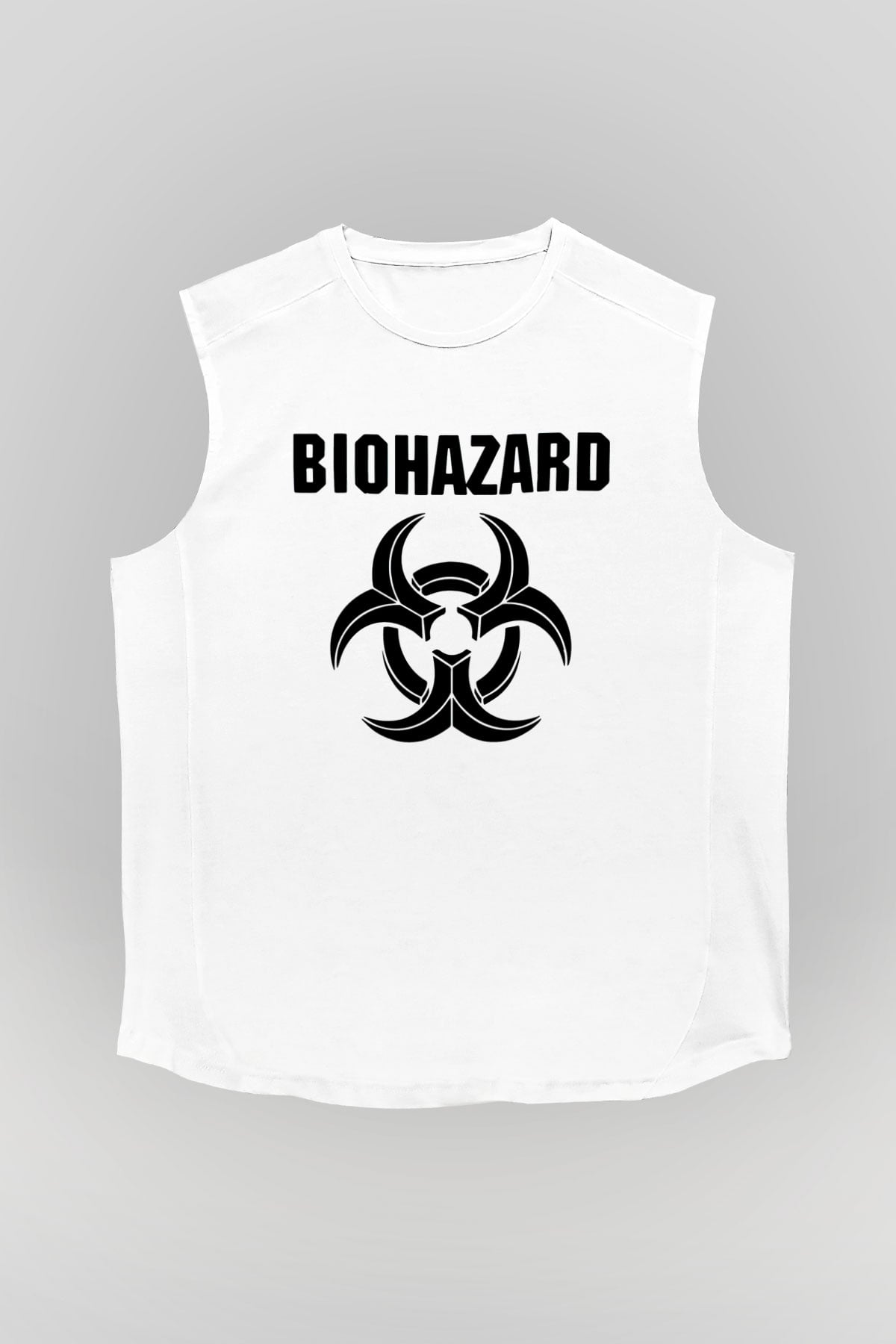 Biohazard Beyaz Unisex Kolsuz Tişört