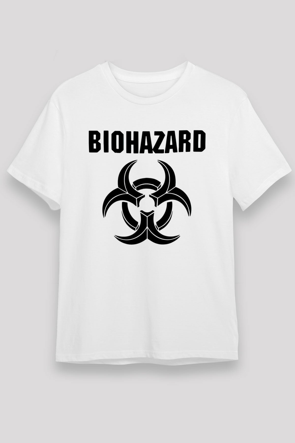 Biohazard Beyaz Unisex Tişört T-Shirt - TişörtFabrikası