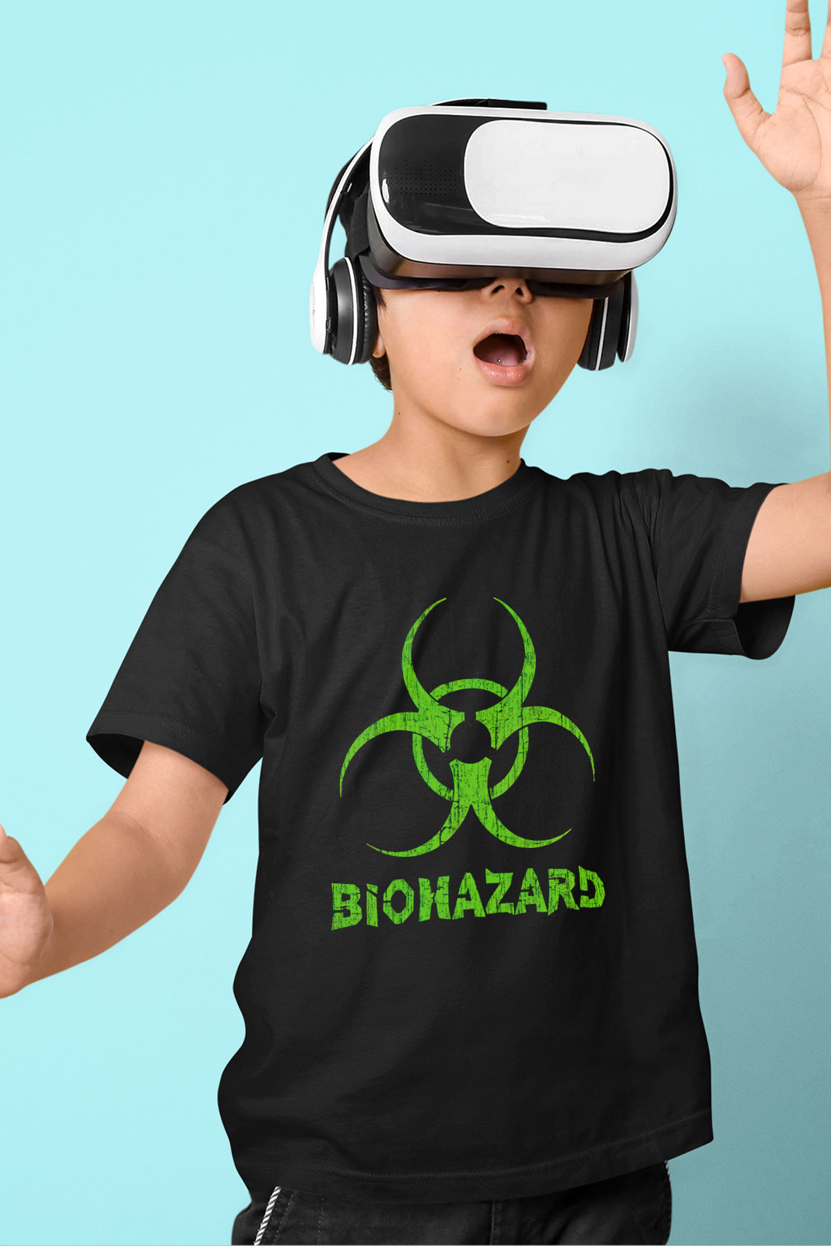 Biohazard Siyah Unisex Çocuk Tişört