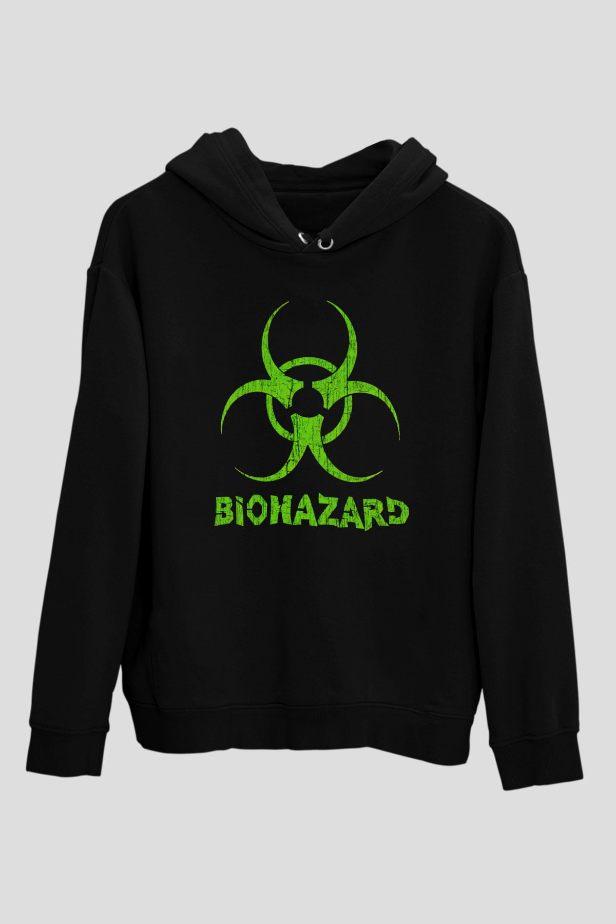 Biohazard Siyah Unisex Kapüşonlu Sweatshirt