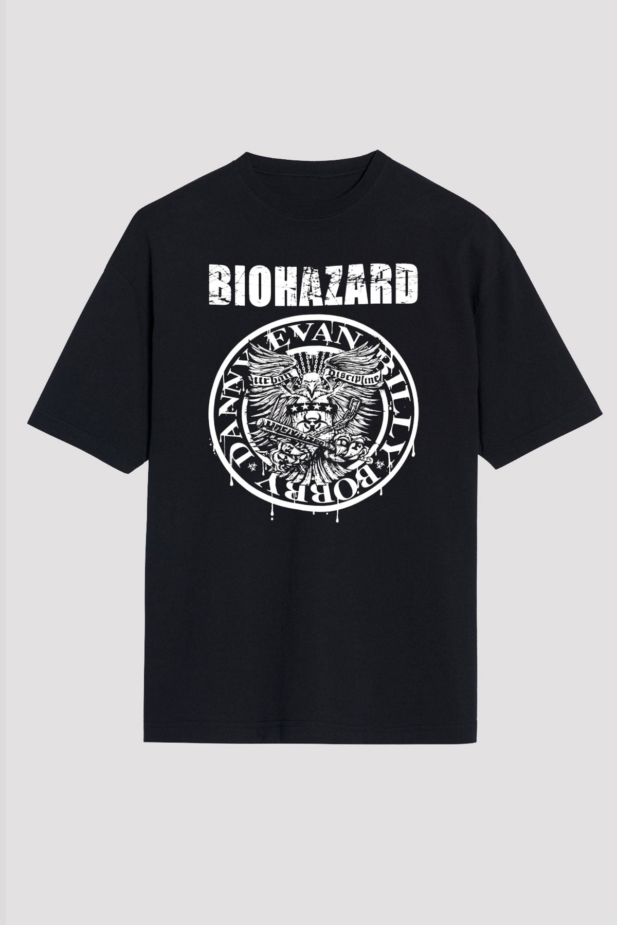 Biohazard Siyah Unisex Oversize Tişört T-Shirt