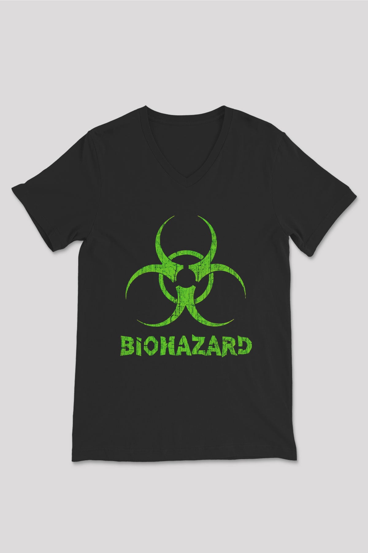 Biohazard Siyah Unisex V Yaka Tişört