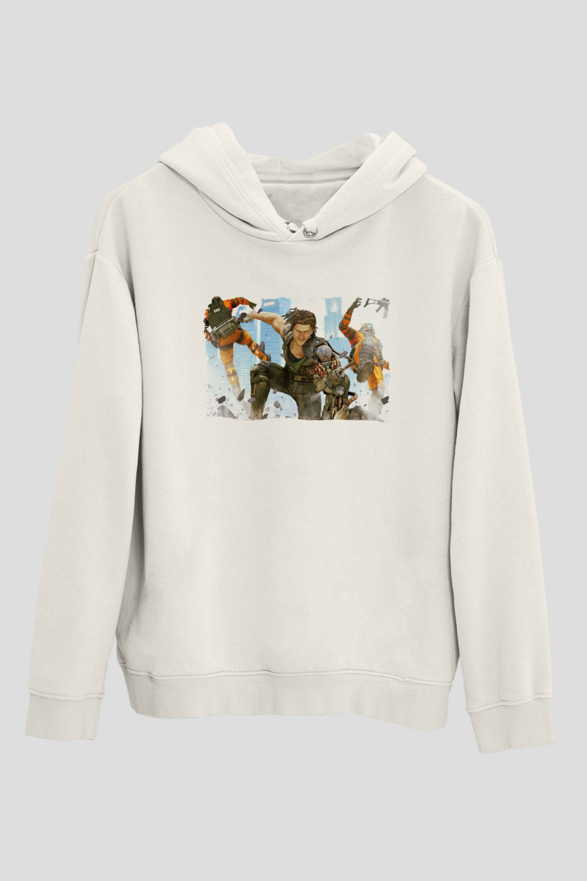 Bionic Commando Beyaz Unisex Hoodie
