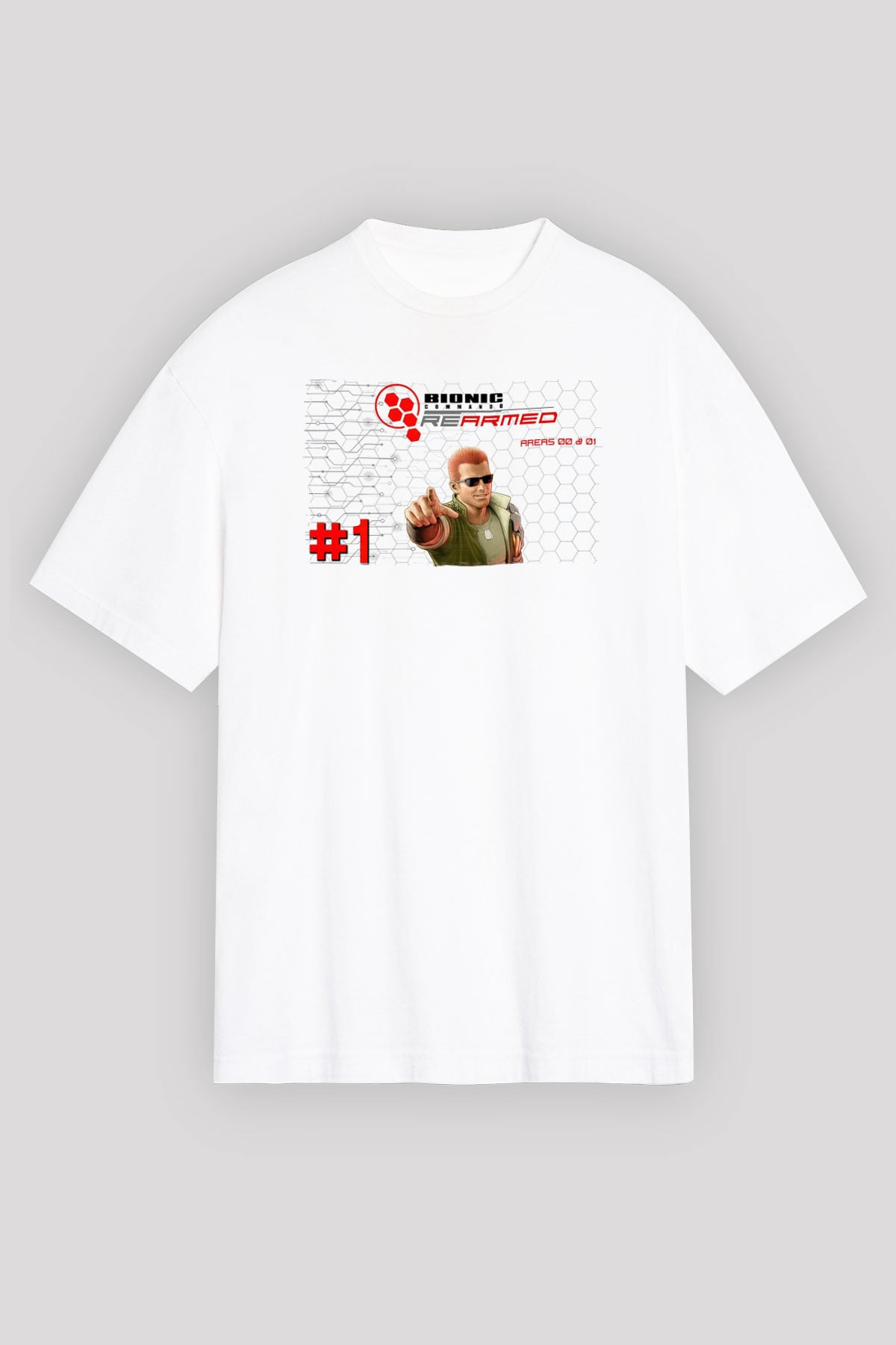 Bionic Commando Beyaz Unisex Tişört T-Shirt
